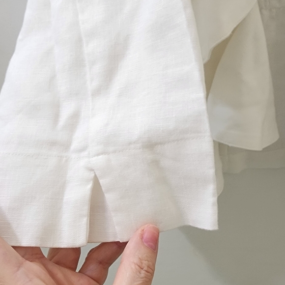 White Ruffled Open Front Jacket - Picture 4 of 7